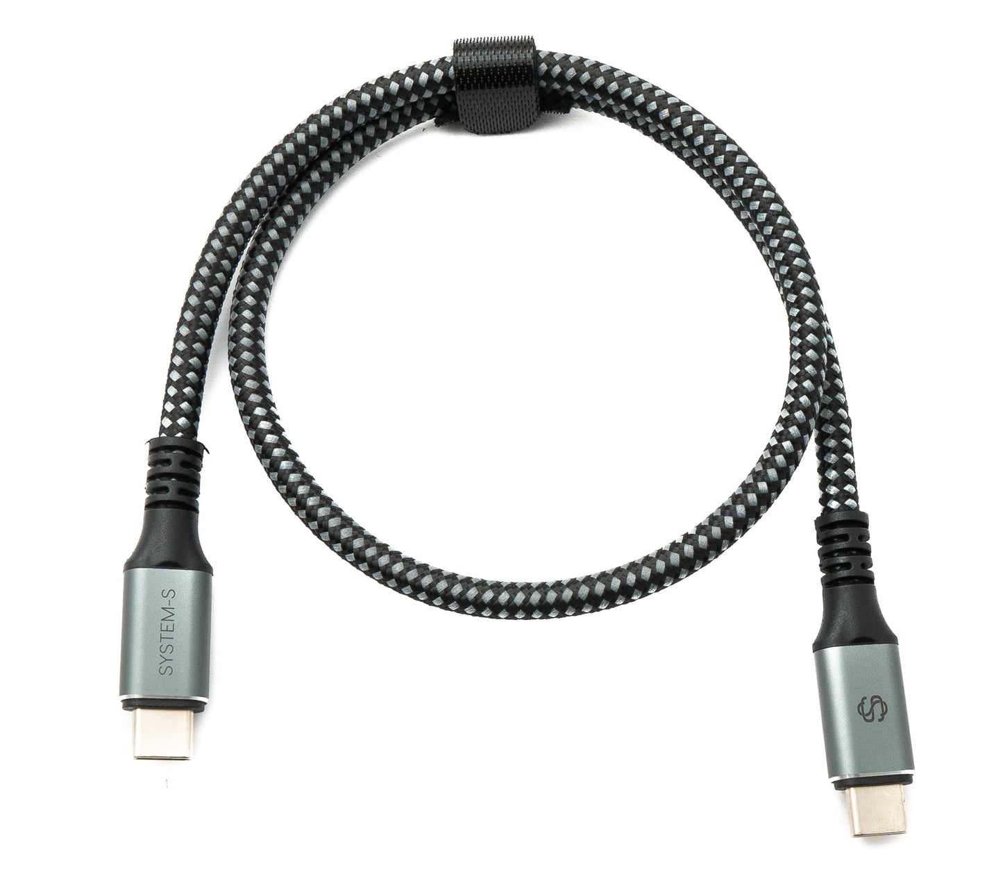 SYSTEM-S USB4 USB 50 cm Kabel Typ C Stecker zu Stecker geflochten 40 Gbit/s 240 W USB 4.0 Kabel