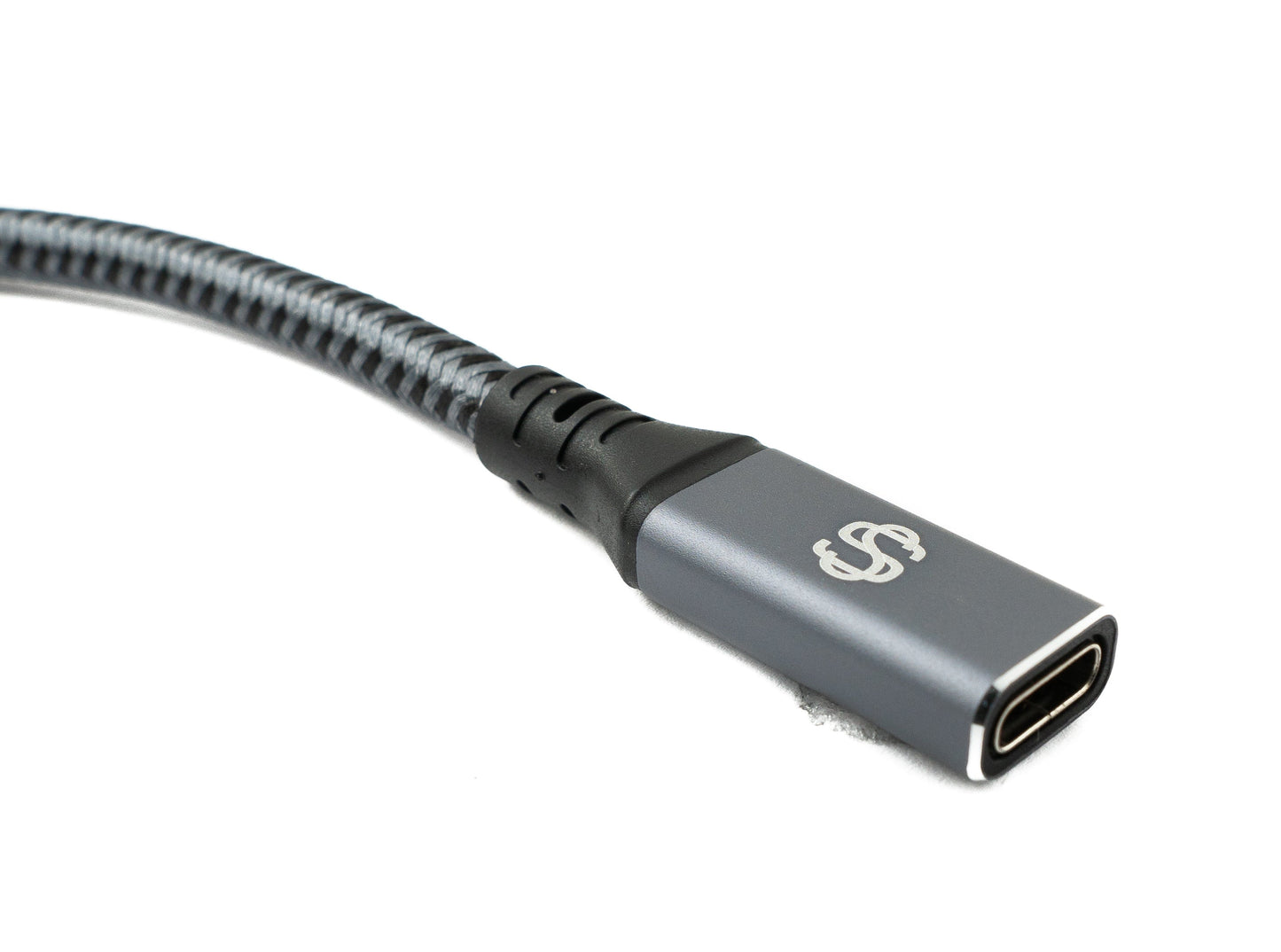 SYSTEM-S USB4 USB 30 cm Kabel Typ C Stecker zu Buchse geflochten 40 Gbit/s 240 W USB 4.0 Kabel