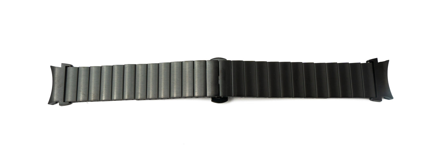 SYSTEM-S Armband 20 mm aus Metall für Samsung Galaxy Watch 4 Smartwatch in Schwarz