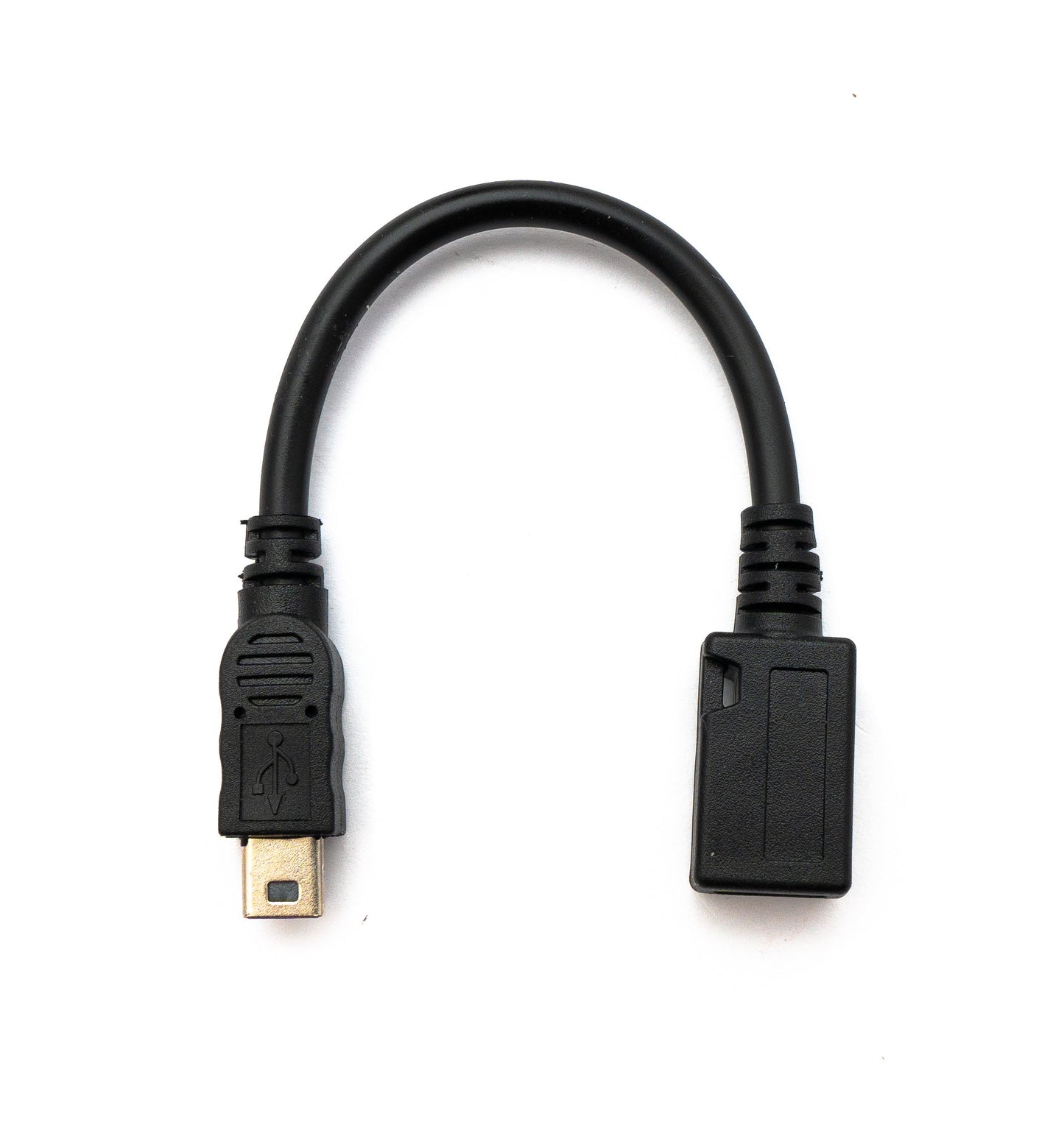SYSTEM-S USB 2.0 Kabel 15 cm Mini B Stecker zu Micro Buchse Adapter in Schwarz
