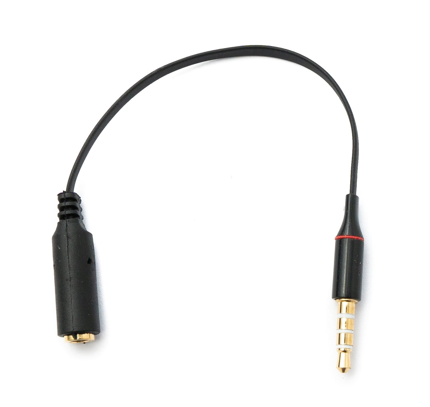 SYSTEM-S Audio Cable 15 cm Stereo AUX Jack 3.5 mm Male to Female Flat in Black