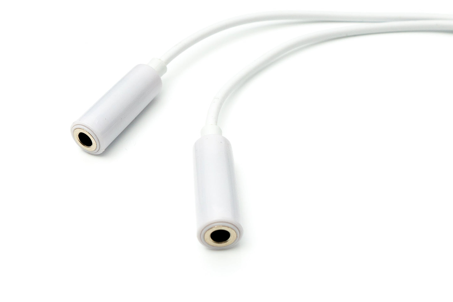 SYSTEM-S Audio Y Kabel 20 cm Stereo AUX Klinke 3,5mm Stecker zu 2x Buchse Adapter in Weiß