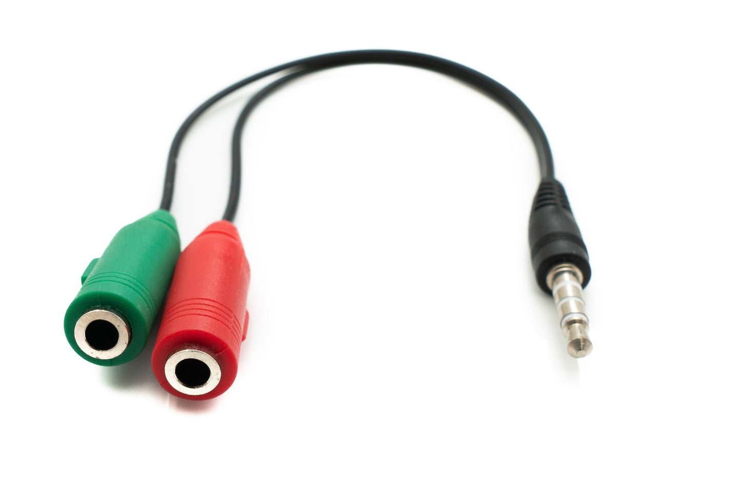 SYSTEM-S Audio Y Kabel 20 cm Stereo AUX Klinke 3,5mm Stecker zu 2x Buchse Adapter Schwarz