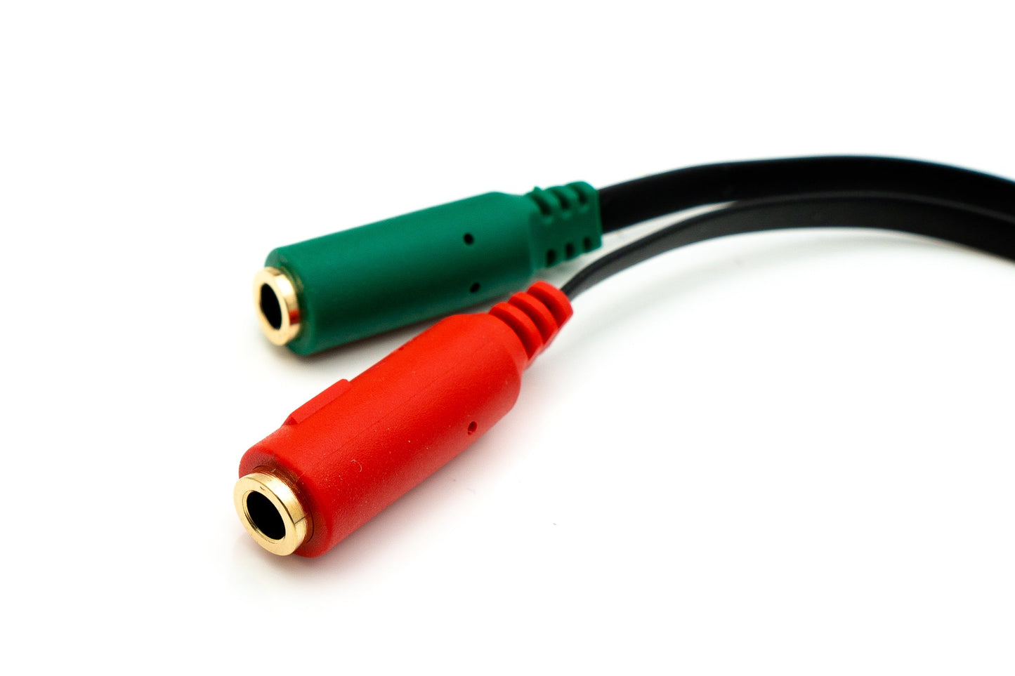 SYSTEM-S Audio Y Kabel 20 cm Stereo AUX Klinke 3,5 mm Stecker zu 2x Buchse flach Schwarz