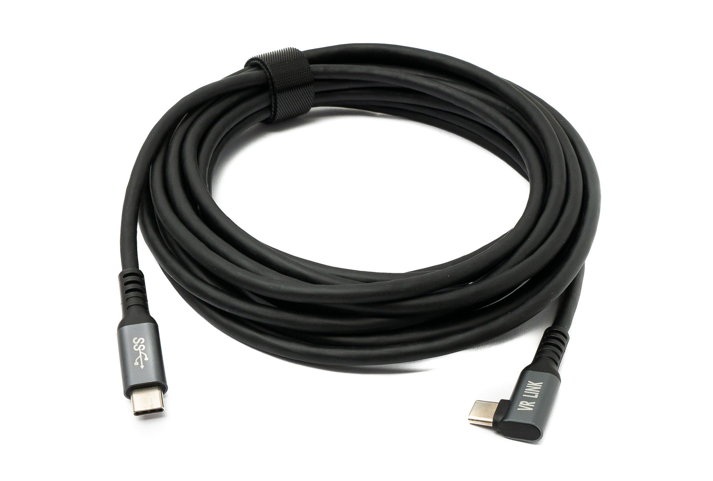 SYSTEM-S USB 3.2 Gen 1 Kabel 5 m Typ C Stecker zu Stecker Winkel in Schwarz