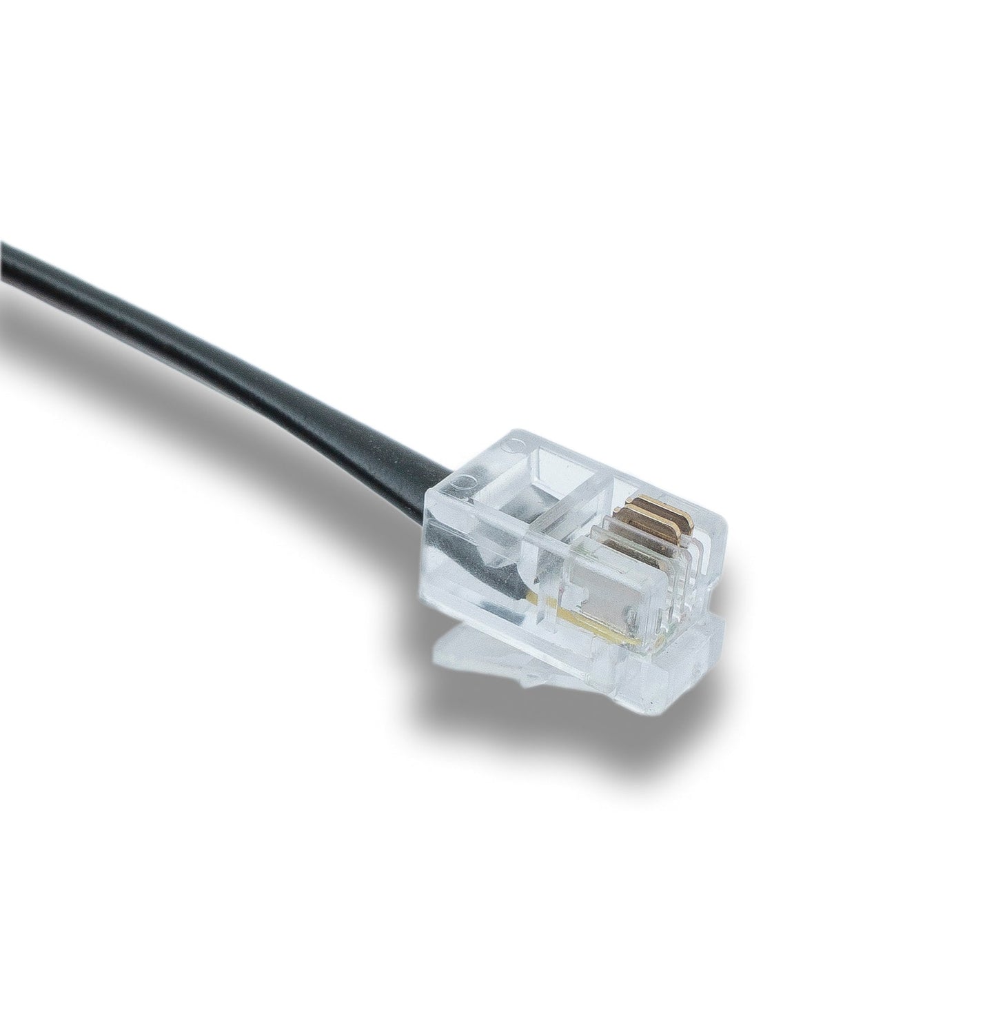 SYSTEM-S Festnetz Kabel 3 m 4P4C RJ9 Stecker zu Stecker Spirale in Schwarz