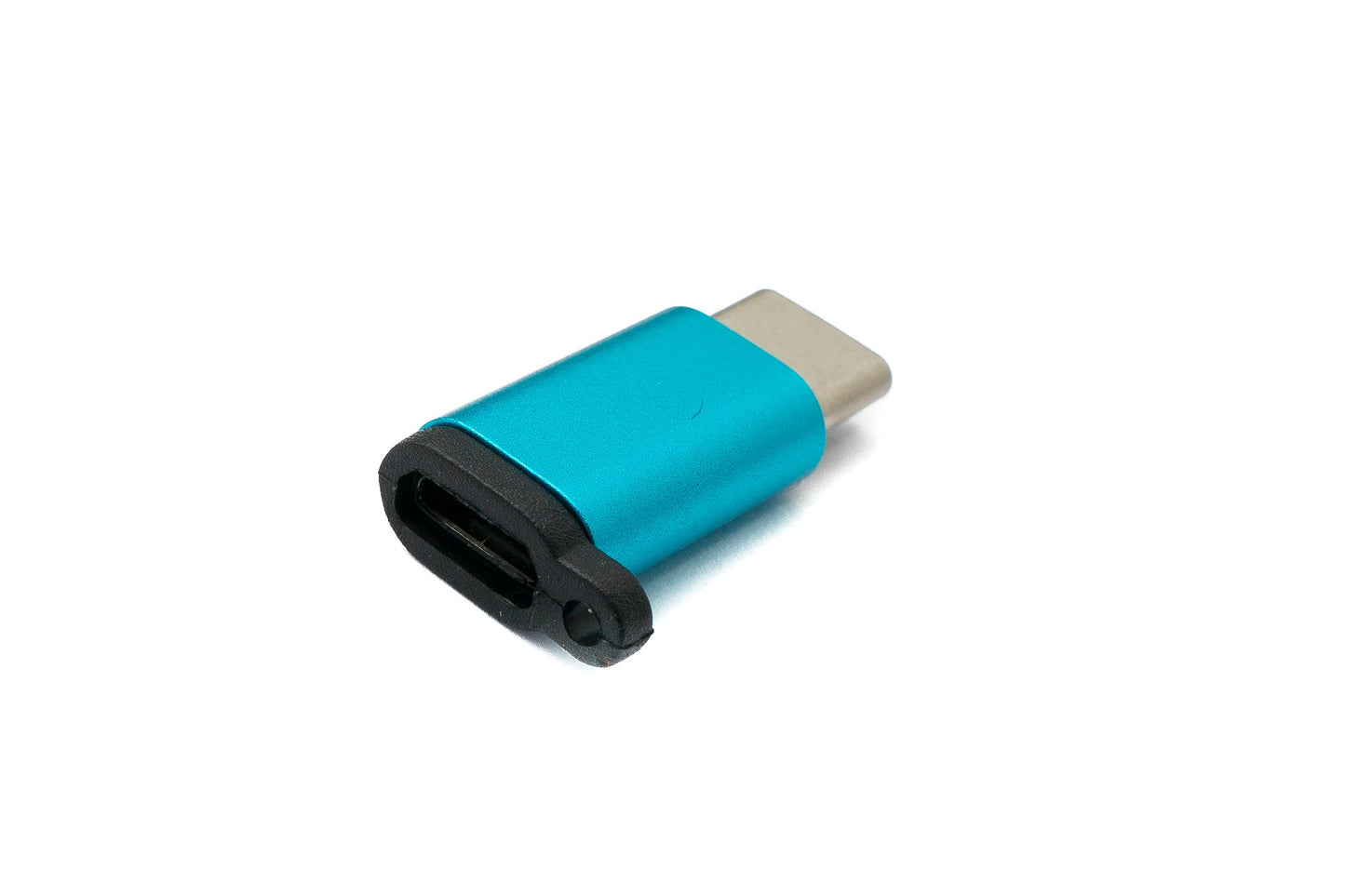 SYSTEM-S USB 3.1 Adapter Typ C Stecker zu 2.0 Micro B Buchse Kette in Blau
