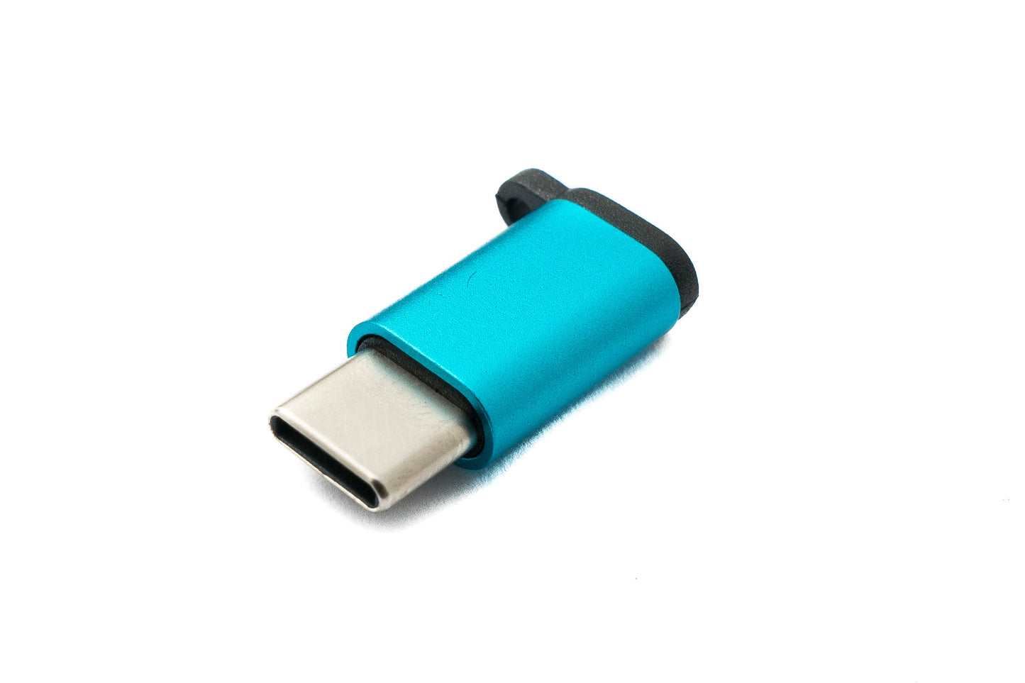 SYSTEM-S USB 3.1 Adapter Typ C Stecker zu 2.0 Micro B Buchse Kette in Blau