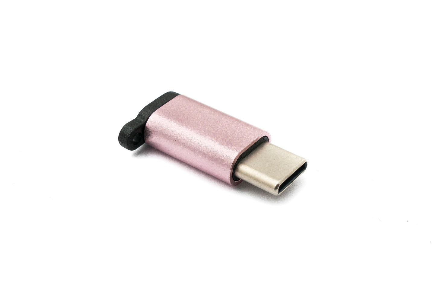 SYSTEM-S USB 3.1 Adapter Typ C Stecker zu 2.0 Micro B Buchse Kette in Pink