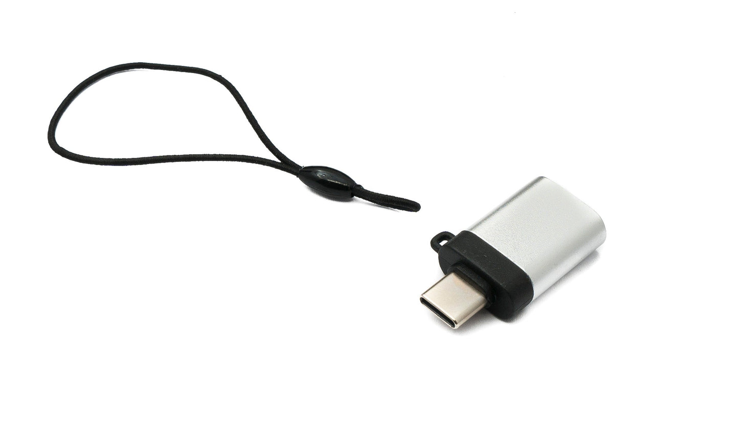 SYSTEM-S USB 3.1 adapter type C male to 3.0 type A female loop in anthracite