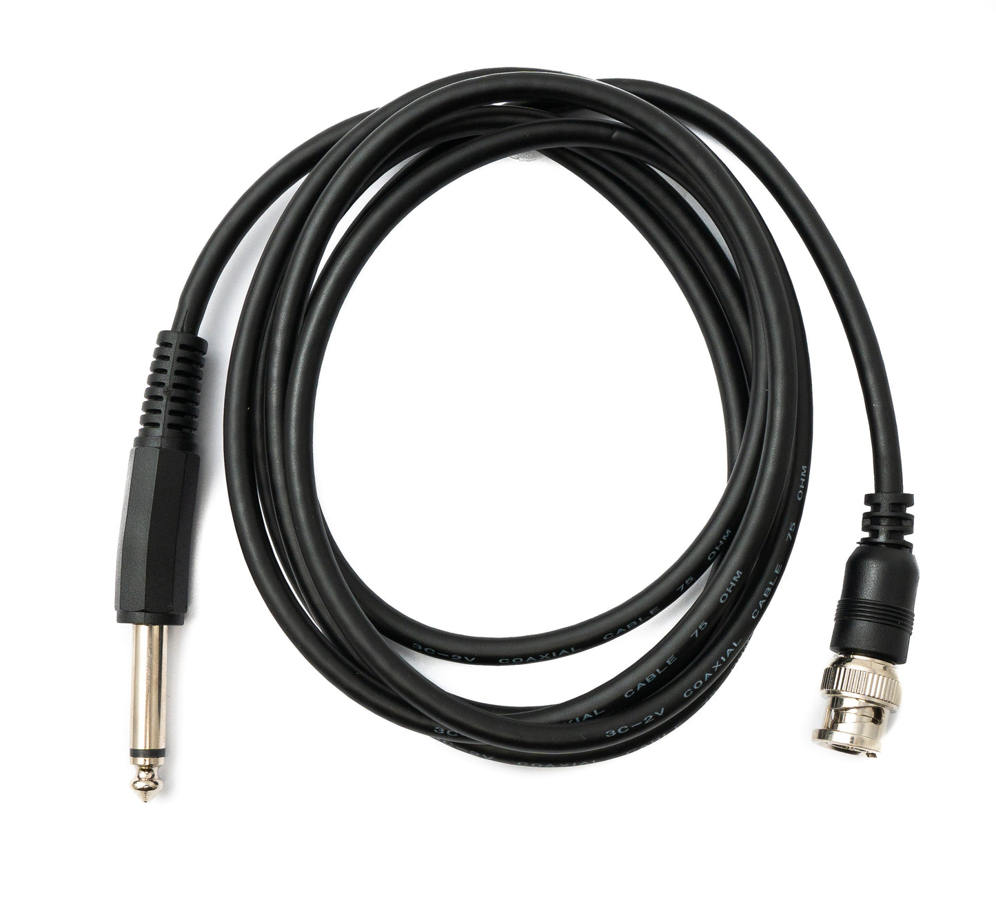 SYSTEM-S Audio Kabel 180 cm 6.35 mm Klinke Stecker zu BNC Buchse AUX in Schwarz