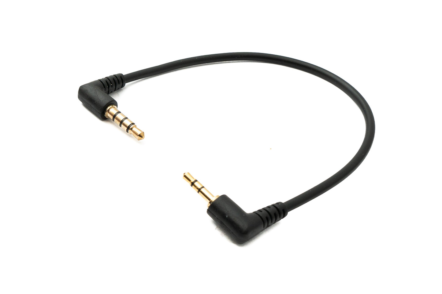 SYSTEM-S Audio Kabel 15 cm 2,5 mm Klinke Stecker zu 3,5 mm Stecker Winkel AUX Schwarz