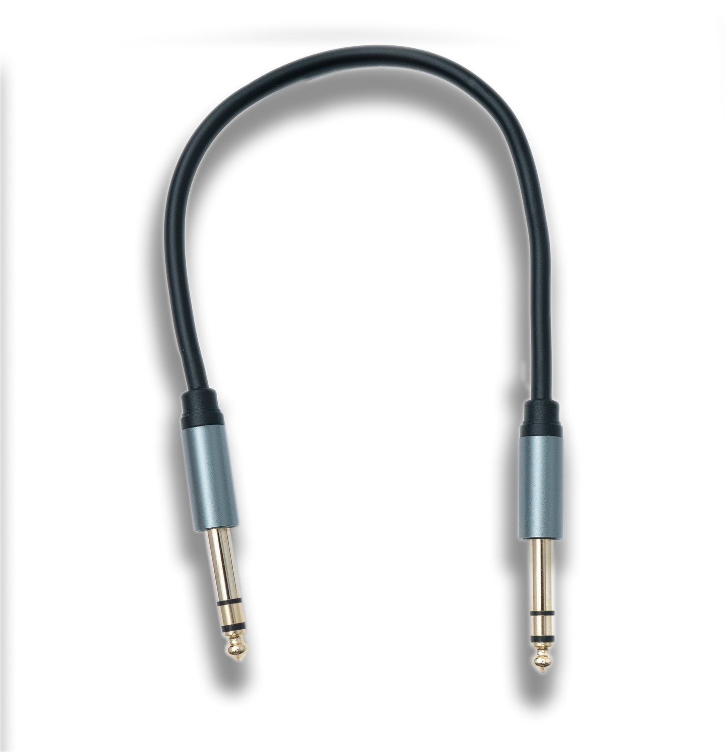 SYSTEM-S Audio Klinke Kabel 30 cm AUX 6,35 mm 3 polig TRS Stecker zu Stecker Adapter