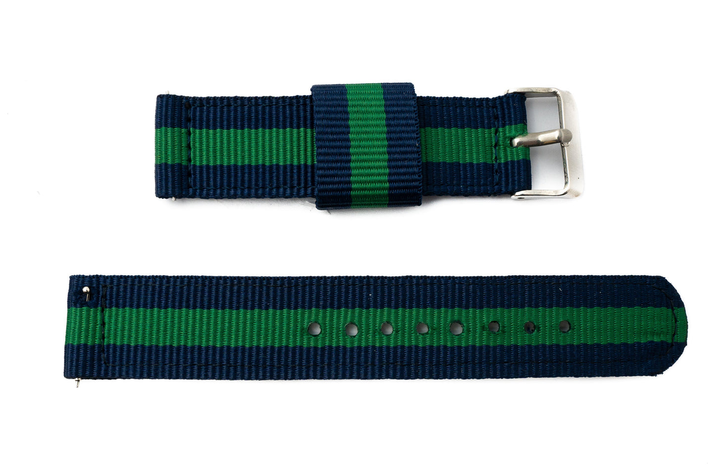 SYSTEM-S Armband 20 mm aus Nylon für Samsung Galaxy Watch 4 Smartwatch in Blau Grün