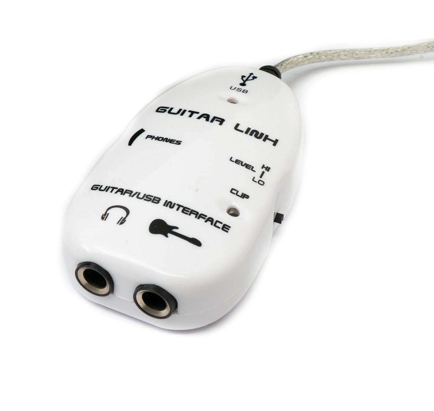 SYSTEM-S Gitarre Interface 1 m 6.35 mm Klinke Buchse zu Buchse & USB 2.0 Stecker Adapter