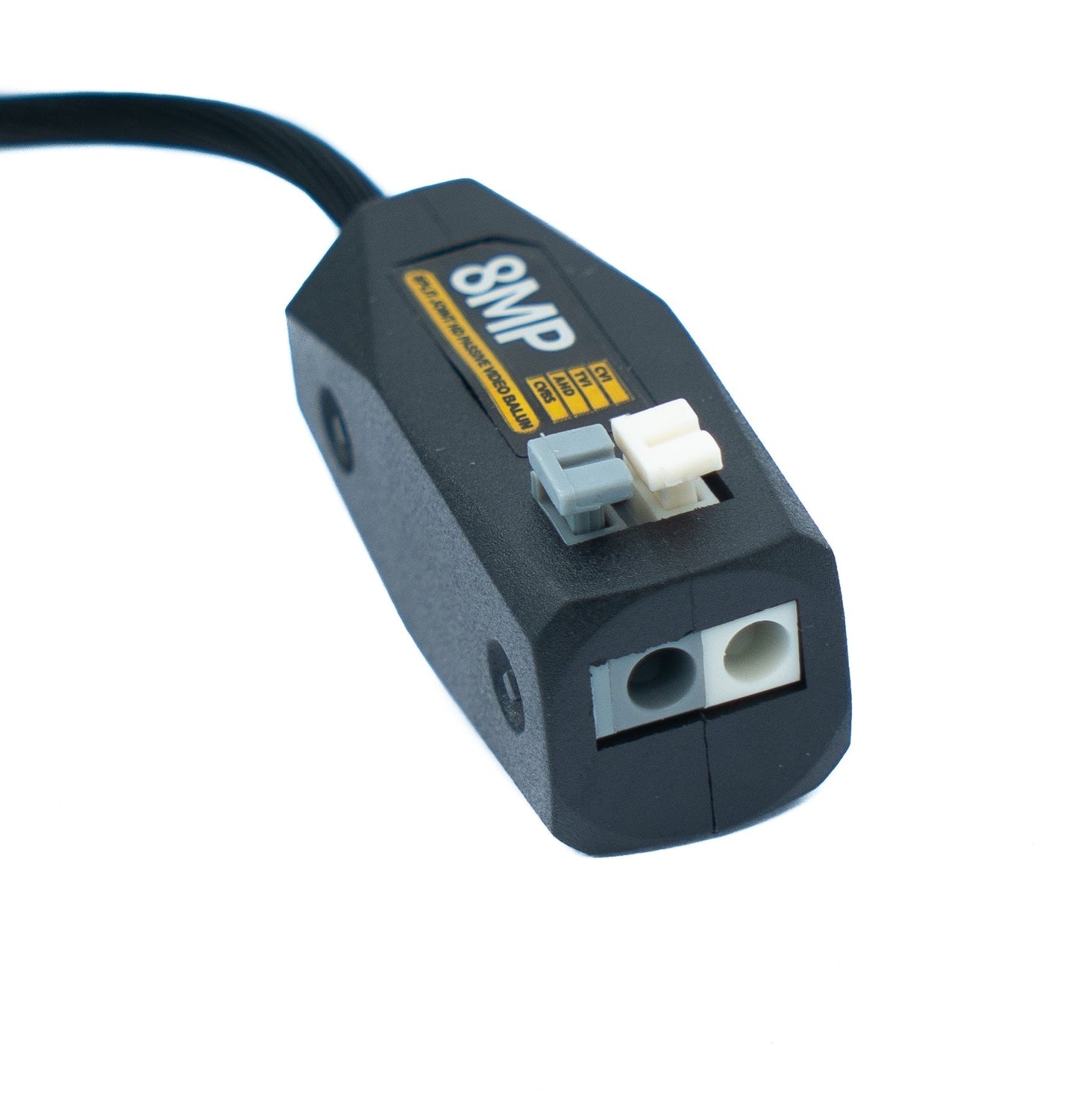 SYSTEM-S 2x UTP cable 10 cm screw lock to BNC connector for HD cameras adapter in black
