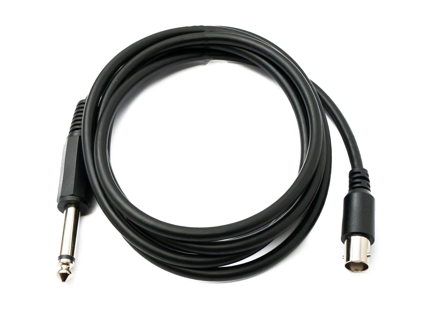 SYSTEM-S Audio Kabel 180 cm 6.35 mm Klinke Stecker zu BNC Stecker AUX in Schwarz