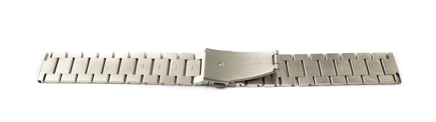 SYSTEM-S Armband 20 mm aus Metall für Samsung Galaxy Watch 4 Smartwatch in Grau