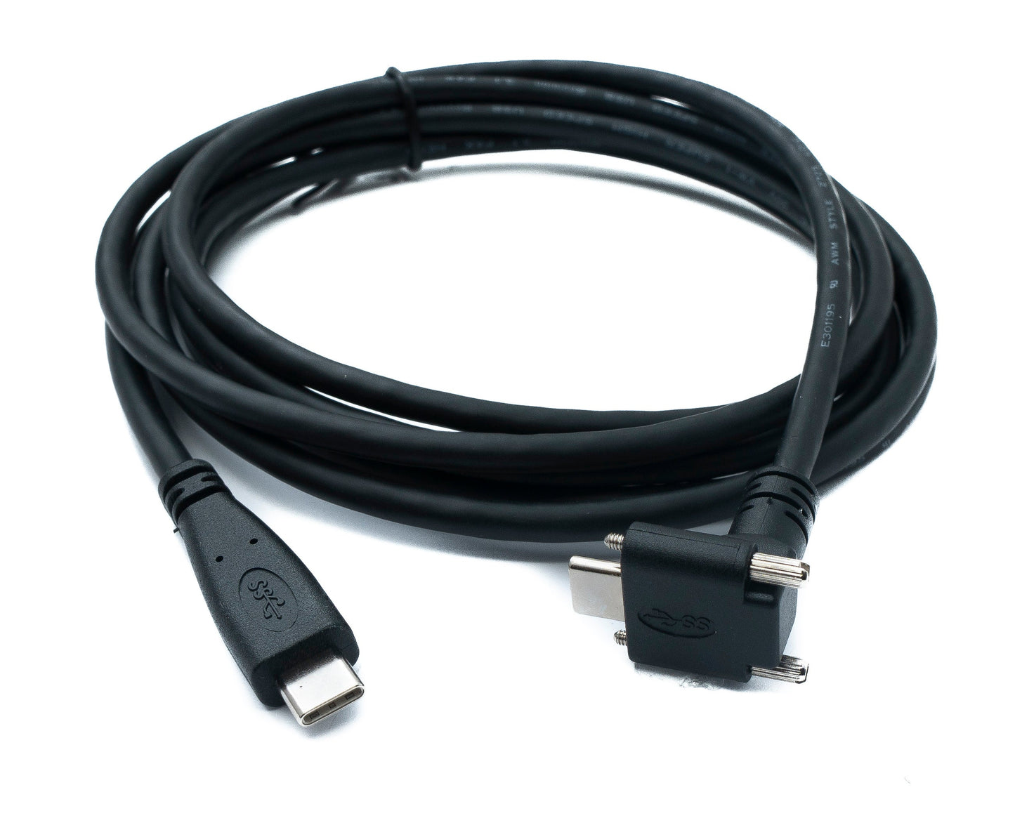 SYSTEM-S USB 3.1 Gen 2 Cable 2 m Type C Male to Male Panel Mount Angled Up Down Angled 10 Gbit/s 100W