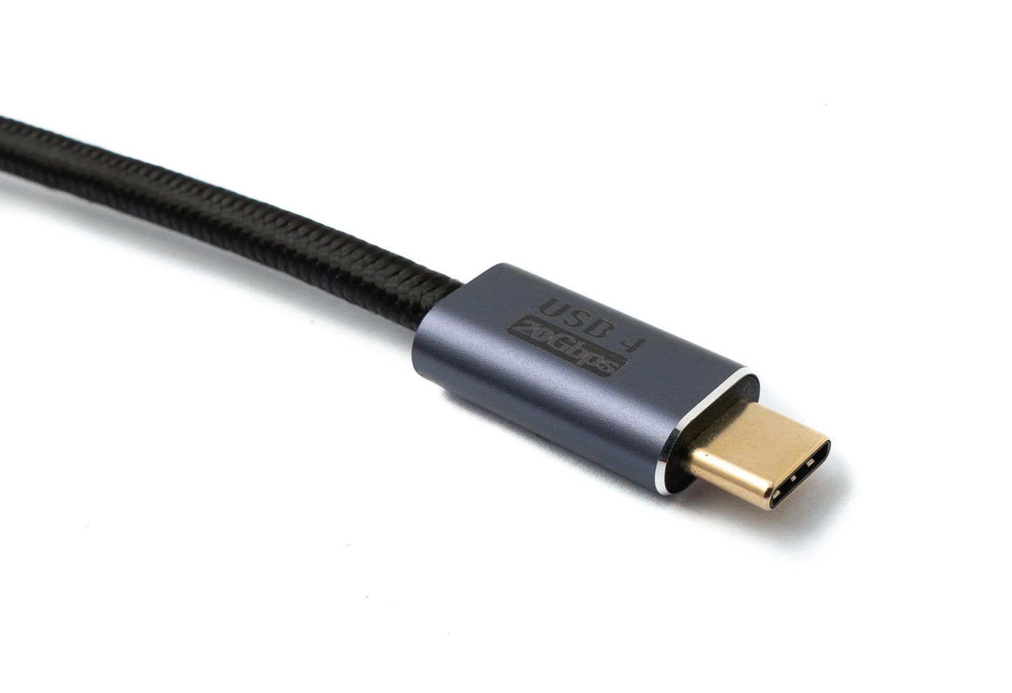 SYSTEM-S USB4 USB Kabel 100 cm Typ C Stecker zu Stecker 20 Gbit/s USB 4.0 geflochten Schwarz