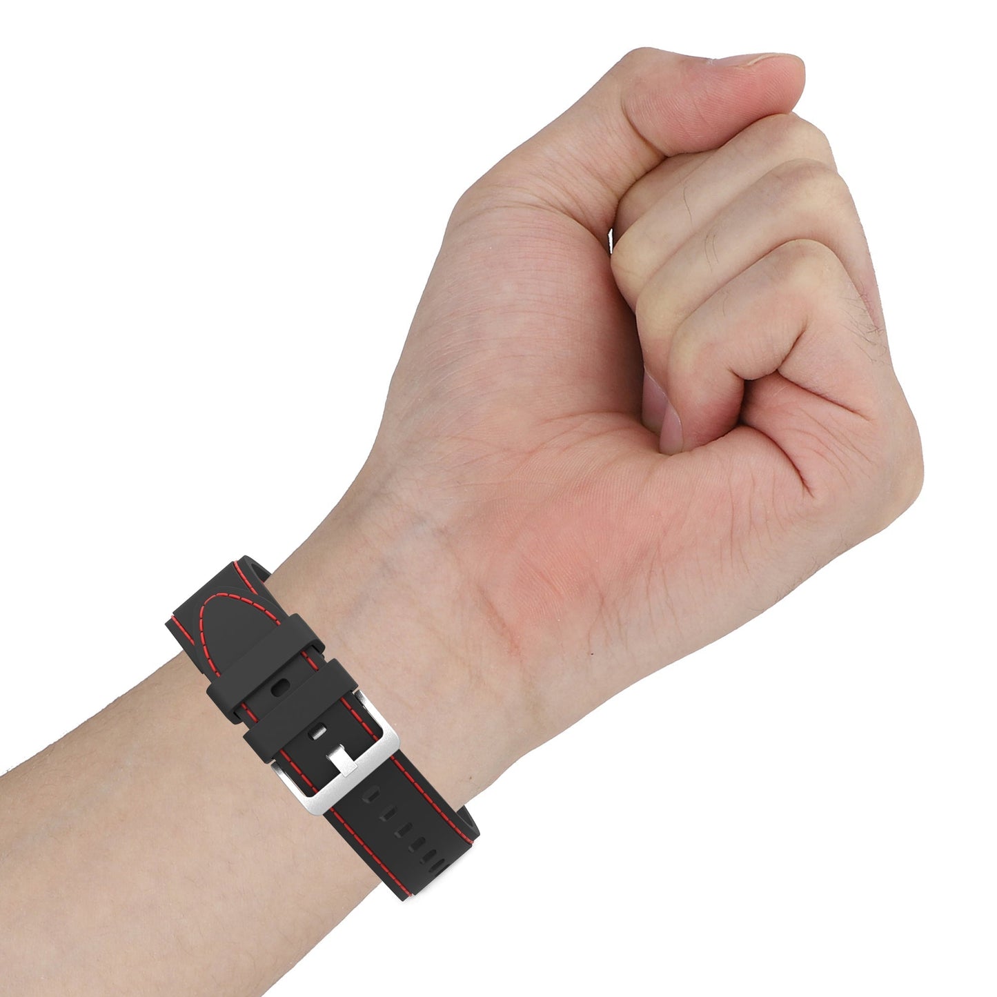 SYSTEM-S Armband flexibel aus Silikon 20mm für Samsung Galaxy Watch 4 Smartwatch Schwarz