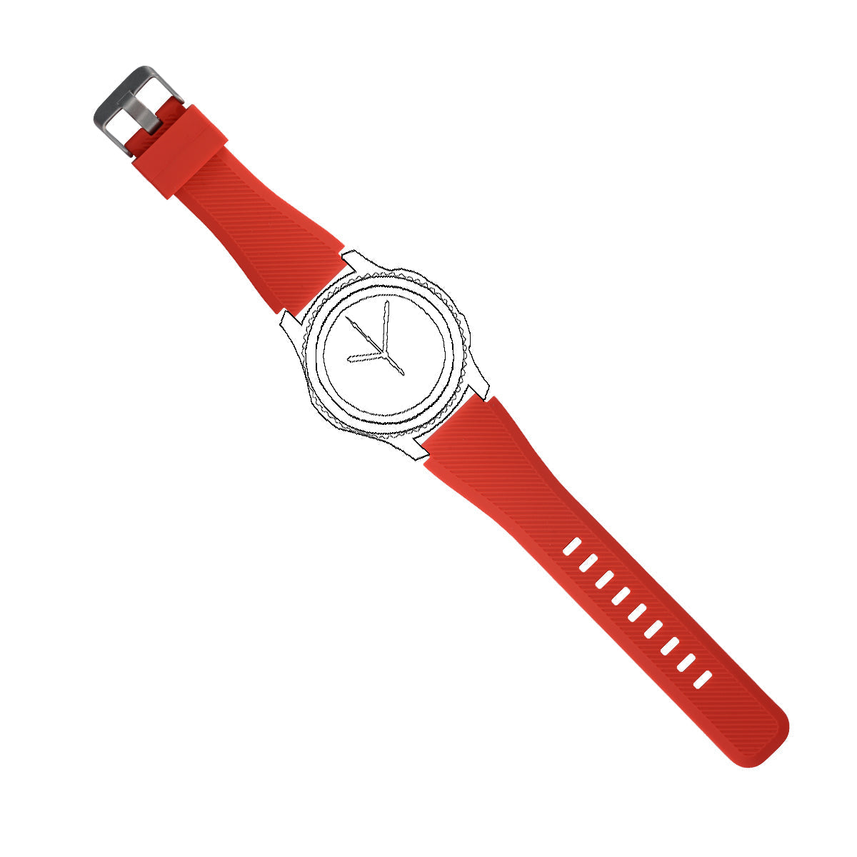SYSTEM-S flexible silicone strap 20mm for Samsung Galaxy Watch 4 Smartwatch Red