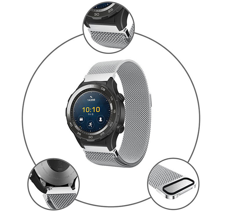 SYSTEM-S 20 mm Milanese metal strap slim for Samsung Galaxy Watch 4 Smartwatch