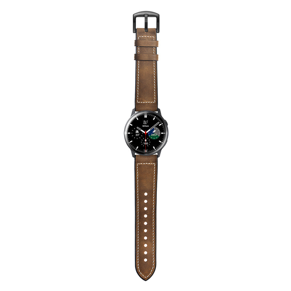 SYSTEM-S Armband flexibel aus Silikon 20mm für Samsung Galaxy Watch 4 Smartwatch Braun
