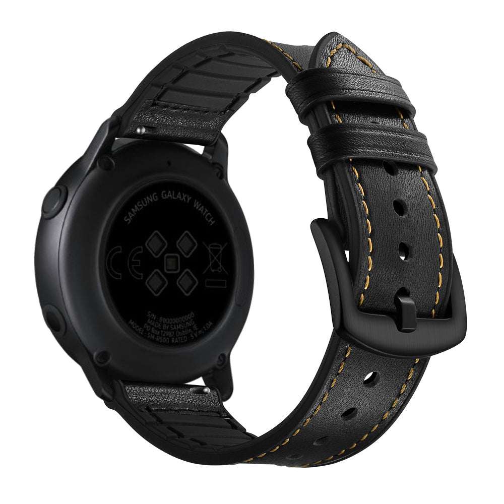 SYSTEM-S flexible silicone strap 20mm for Samsung Galaxy Watch 4 Smartwatch Black
