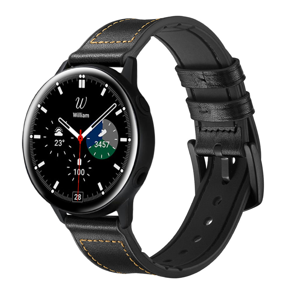 SYSTEM-S flexible silicone strap 20mm for Samsung Galaxy Watch 4 Smartwatch Black