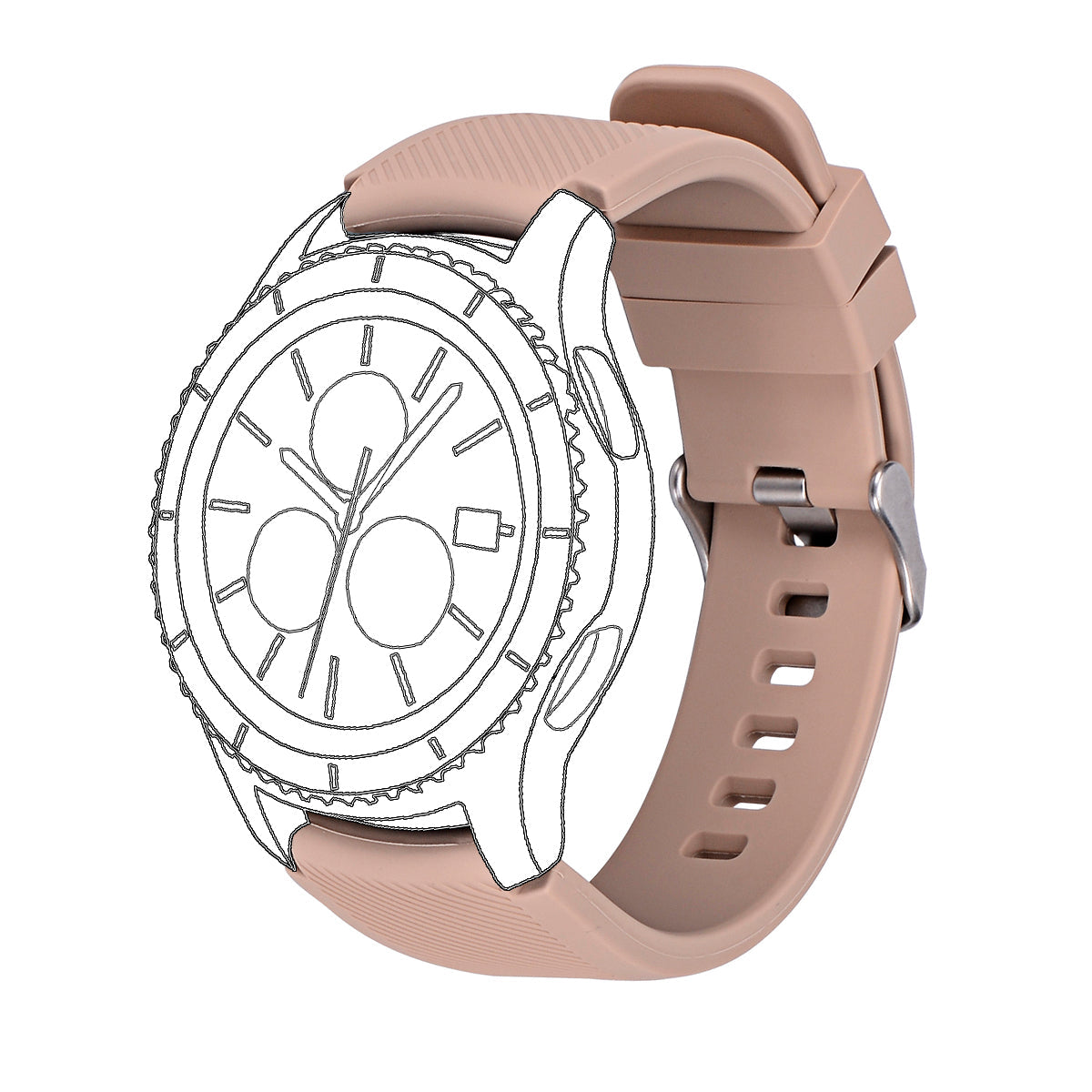 SYSTEM-S Armband flexibel aus Silikon 22mm für Samsung Gear S3 Smartwatch in Hellbraun