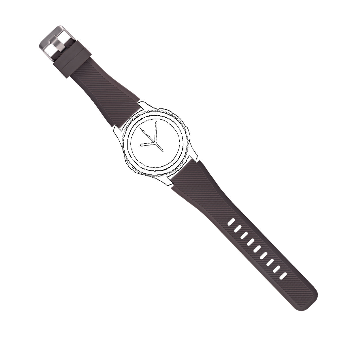 SYSTEM-S Armband flexibel aus Silikon 22mm für Samsung Gear S3 Smartwatch in Braun