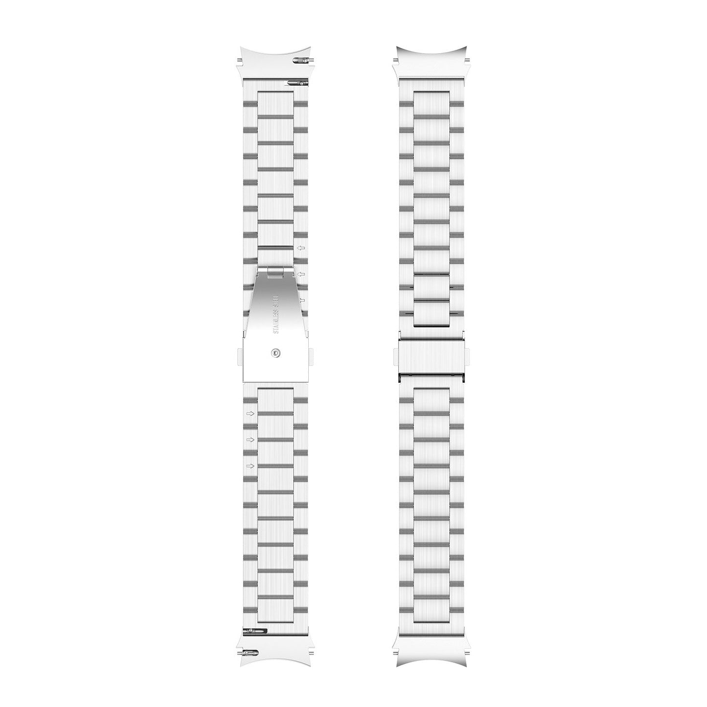 SYSTEM-S Armband 22 mm aus rostfreiem Stahl mit Kippfaltschließe für Smartwatch in Grau