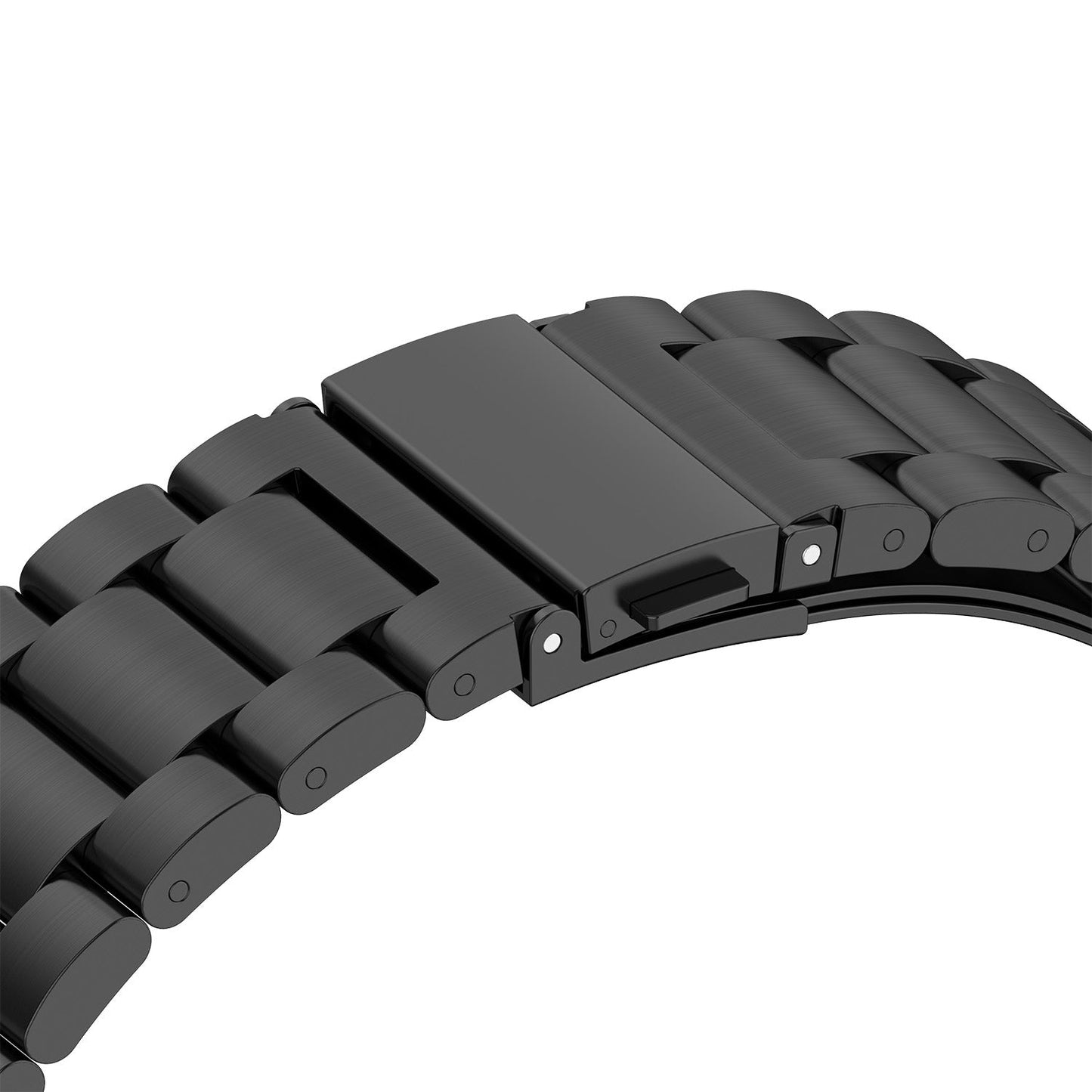 SYSTEM-S 22mm stainless steel bracelet with folding clasp for Smartwatch in black
