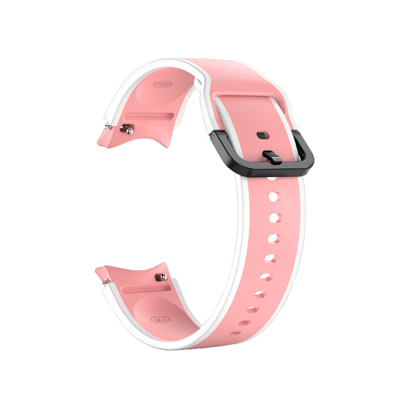 SYSTEM-S Armband 20 mm aus Silikon für Samsung Galaxy Watch 5 4 Smartwatch Neon Schwarz