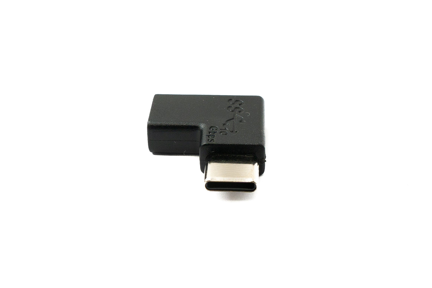 SYSTEM-S USB 3.1 Adapter Typ C Stecker zu Buchse Winkel Kabel in Schwarz