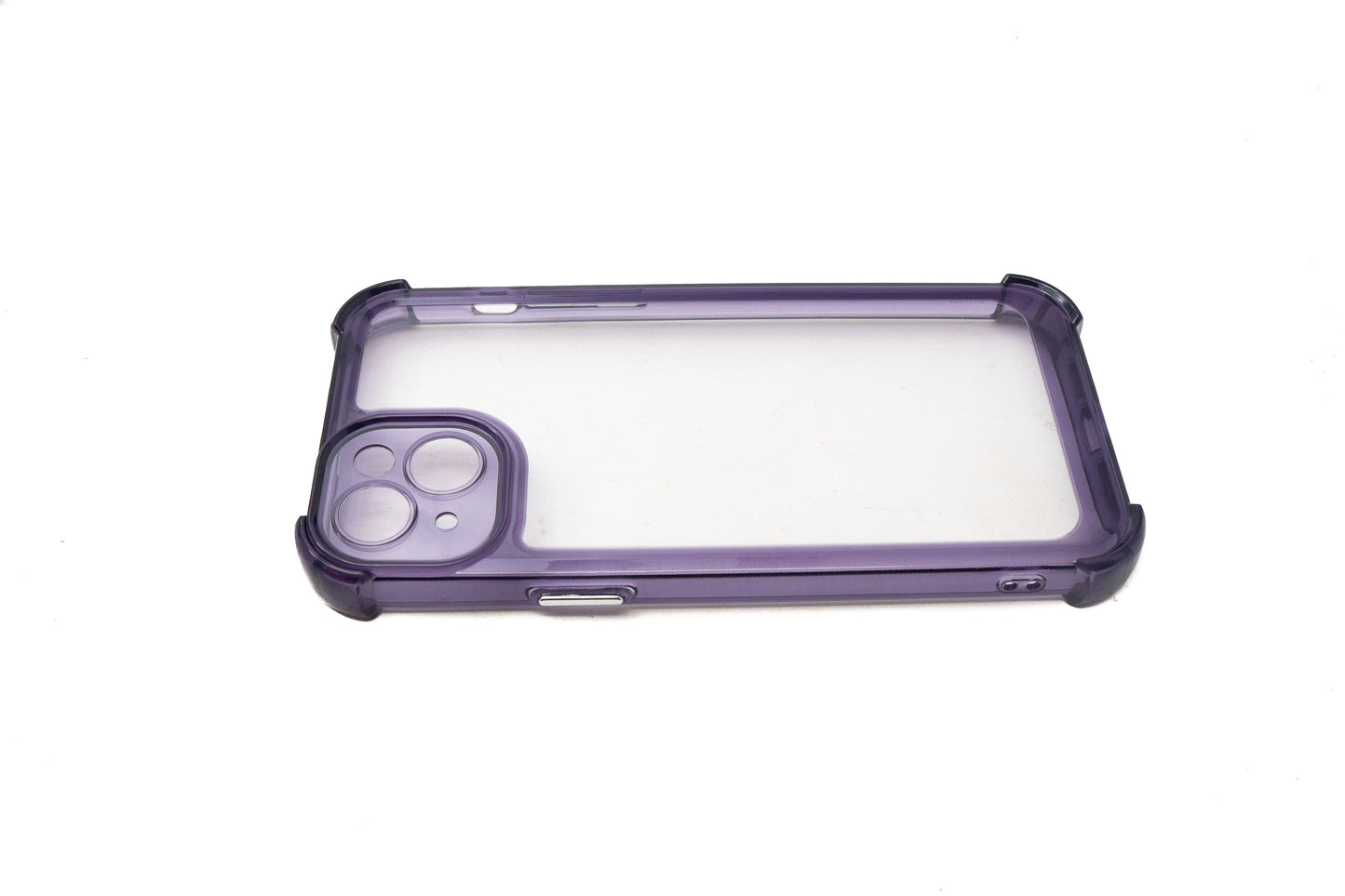 SYSTEM-S protective case shockproof made of TPU in purple transparent case for iPhone 14 Plus