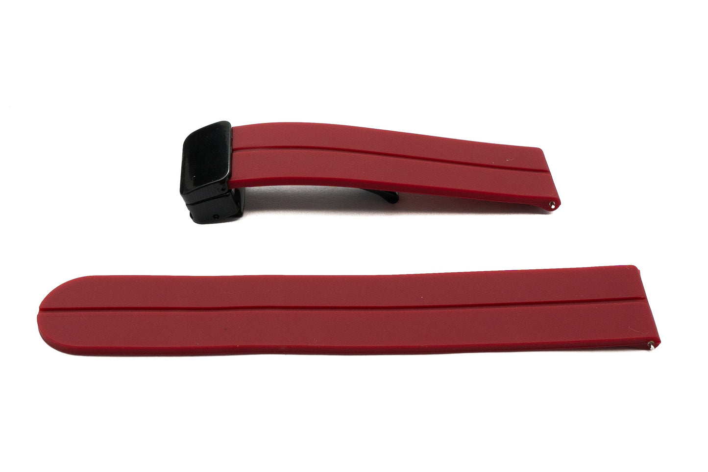 SYSTEM-S Armband 20 mm aus Silikon mit Kippfaltschließe für Smartwatch in Rot