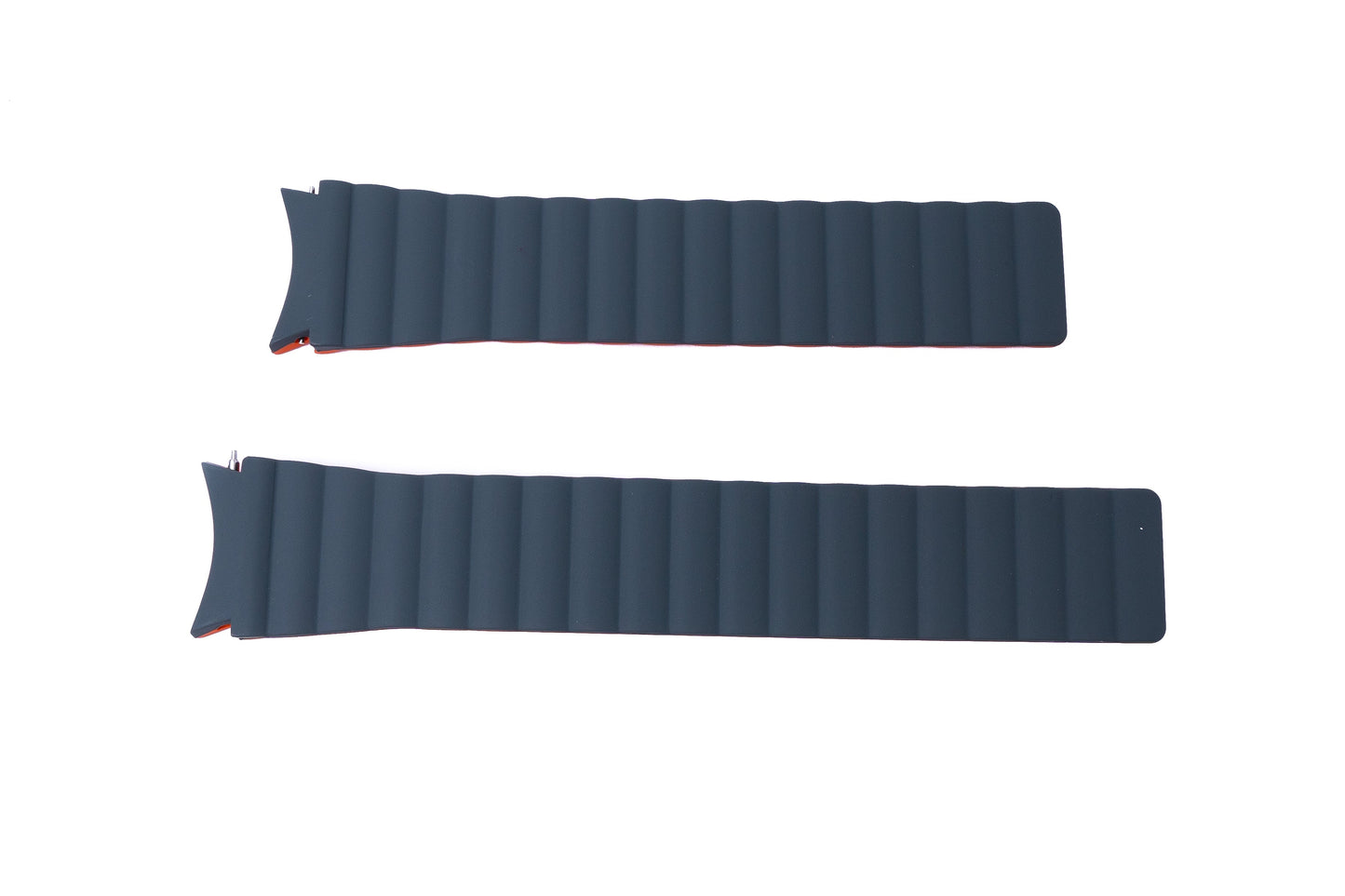 SYSTEM-S Armband 20 mm aus Silikon magnetisch für Samsung Galaxy Watch 5 4 in Grau Orange