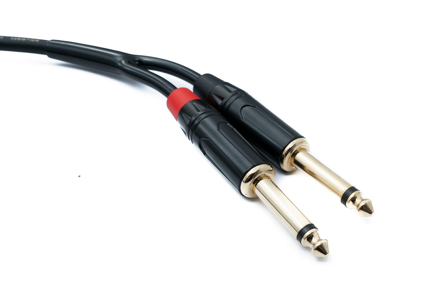 SYSTEM-S Audio Y Klinke Kabel 100 cm 1x 6,35 mm 2 polig Stecker zu 2x Stecker AUX
