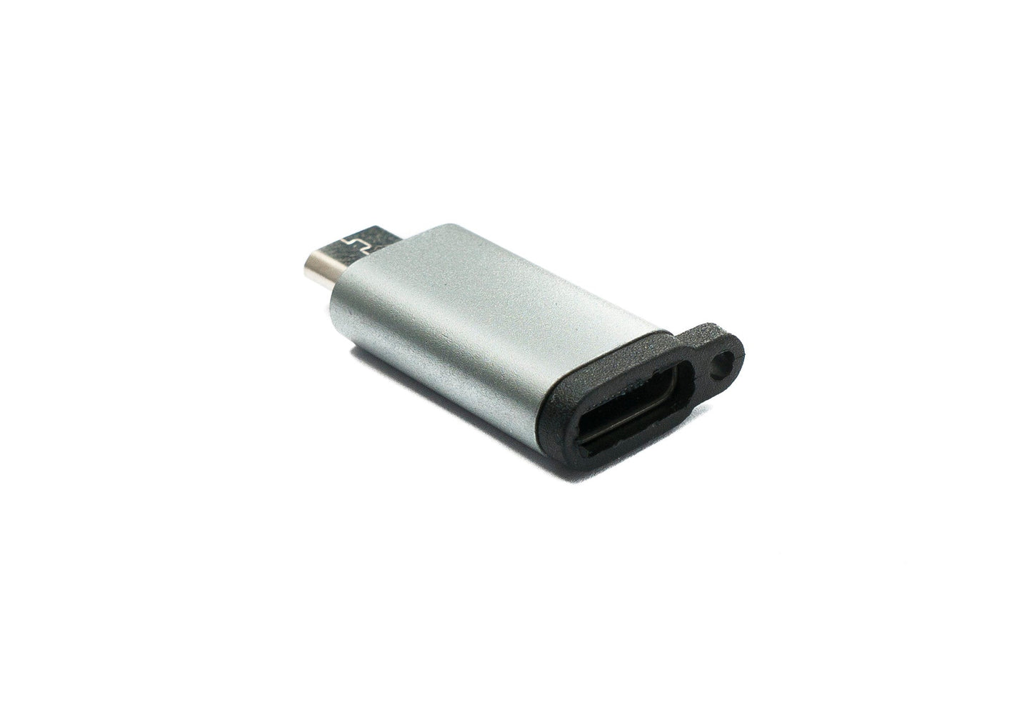 SYSTEM-S USB 3.1 Adapter Typ C Buchse zu 2.0 Micro B Stecker Schlaufe in Grau