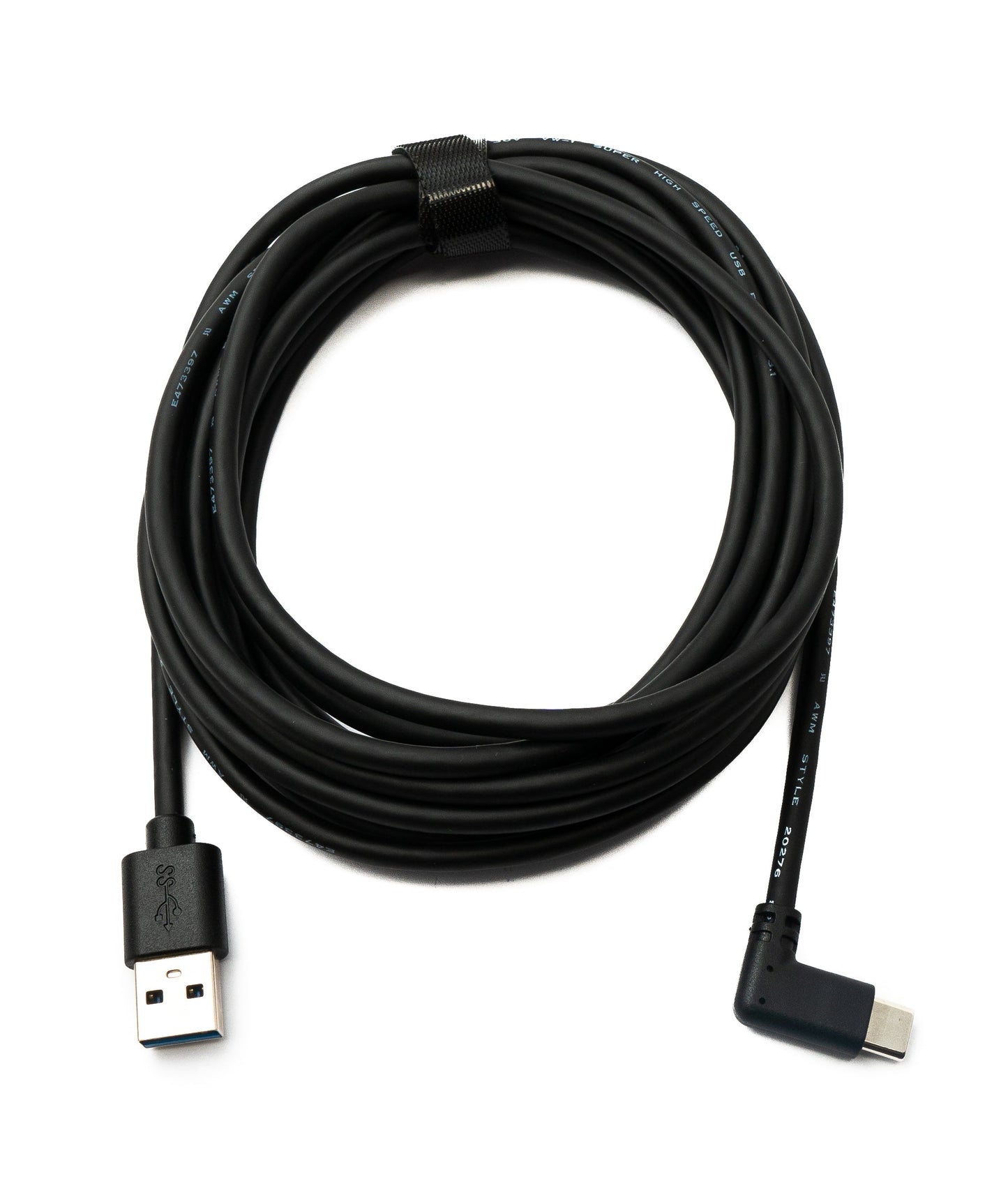SYSTEM-S USB 3.2 Gen 1 Kabel 4m Typ C Stecker zu 3.0 Typ A Stecker Winkel Schwarz