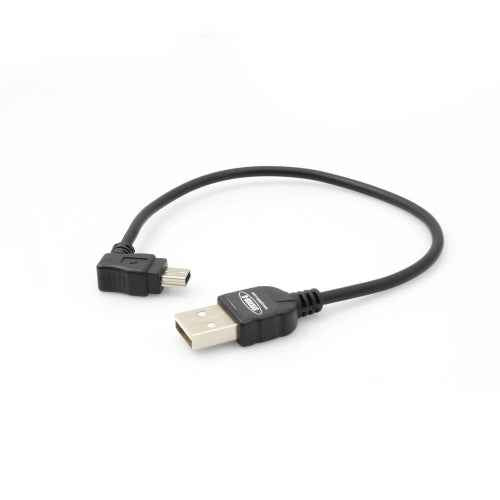 System-S Mini USB Kabel 90 grad gewinkelt Winkelstecker Datenkabel Ladekabel 20 cm - DREIKS