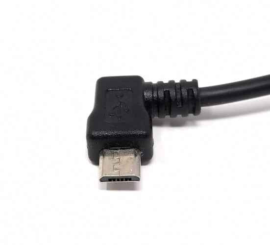 System-S Micro USB 2.0 Kabbel gewinkelt 90 grad Winkelstecker (links/male) Datenkabel und Ladekabel 50 cm - DREIKS
