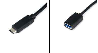 System-S USB 3.1 Typ C Male zu USB 3.0 Typ A oder USB 2.0 Female Datenkabel Ladekabel Kabel Verlängerung 50 cm - DREIKS