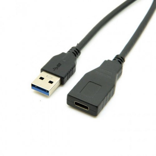 System-S USB 3.1 Type C (female) zu USB 3.0 Type A (male) Datenkabel Ladekabel Kabel Verlängerung 30 cm