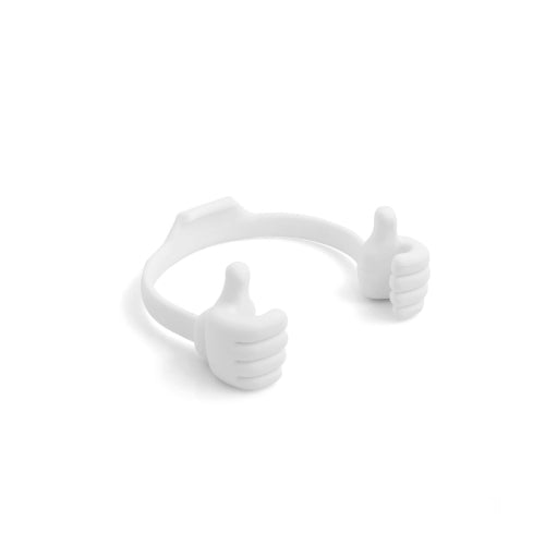 System-S Universal Table Stand Silicone Smartphone Holder Mobile Phone Stand Holder Mount Flexible Thumbs Up for Smartphone and Tablet PC White