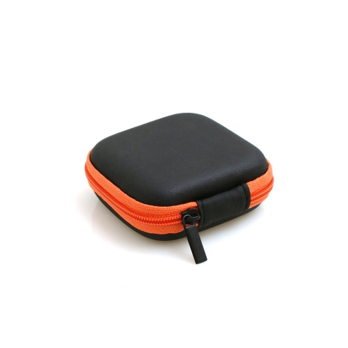 System-S shockproof cable protection zipper case bag box cover for headphones in black-orange