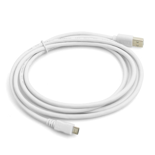 System-S Micro USB 2.0 cable data cable and charging cable in white 140cm