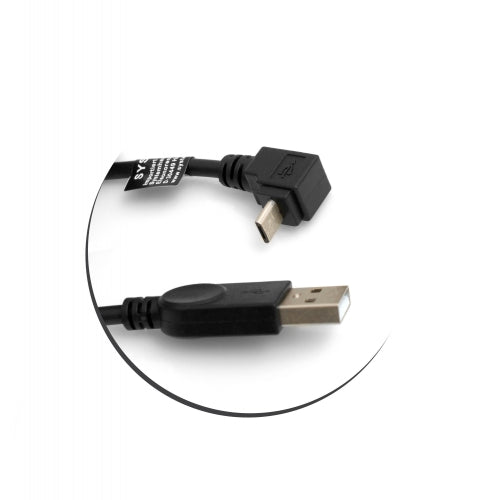 SYSTEM-S Micro USB Kabel 90° Grad abwärts gewinkelt Winkel Adapter Datenkabel Ladekabel 27 cm